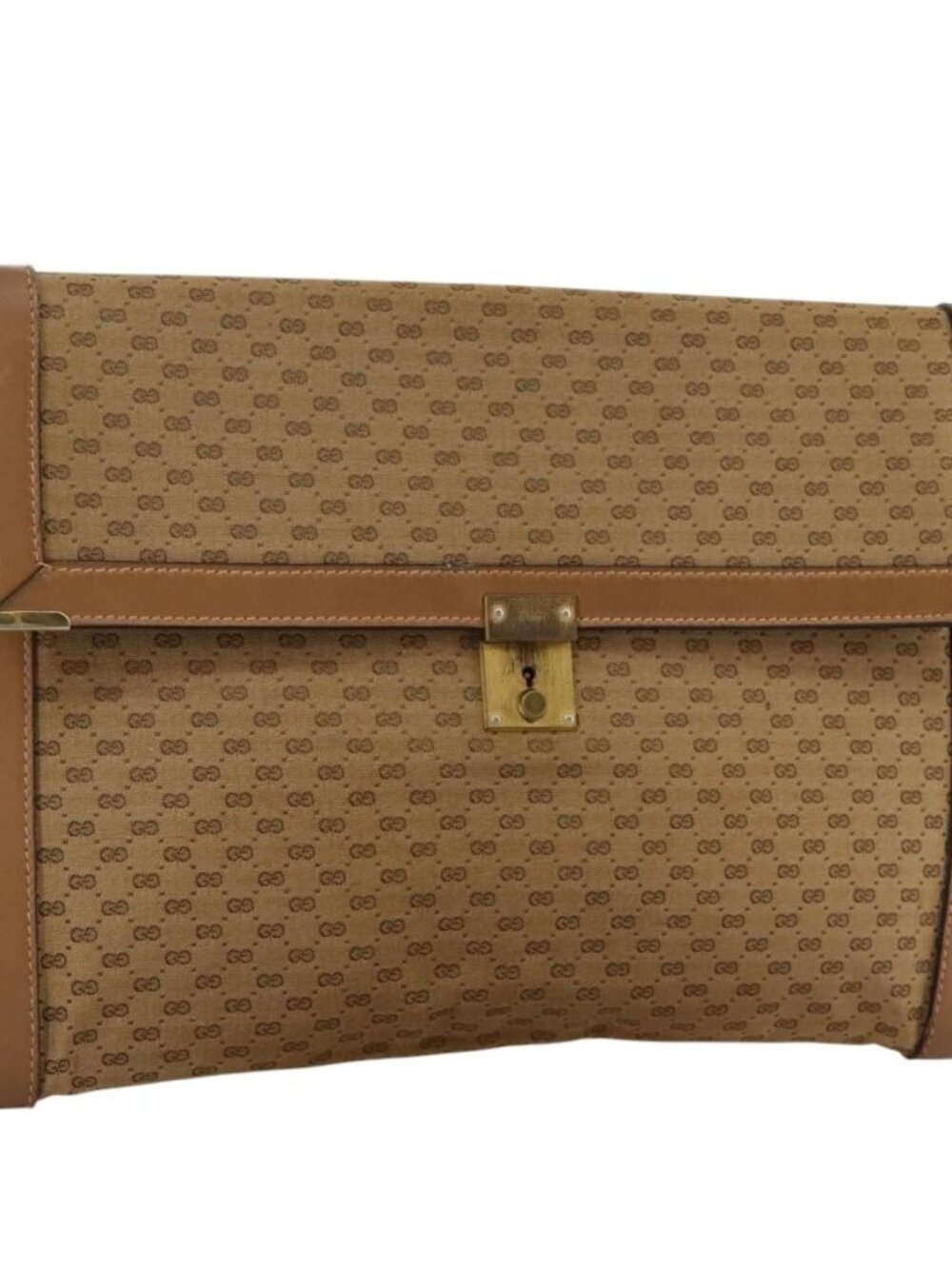 GUCCI Micro GG Canvas Clutch Bag Beige Auth ep6918